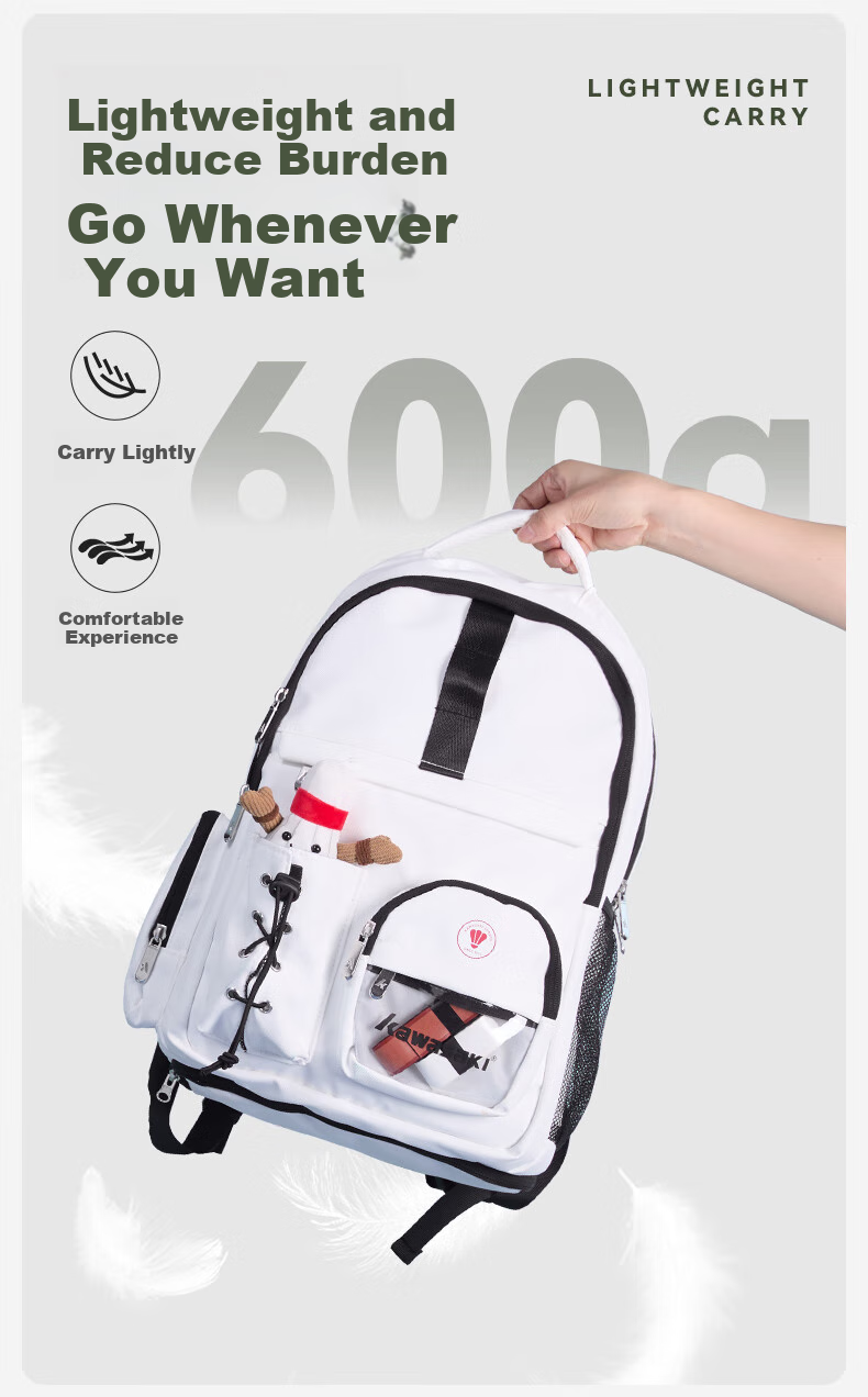 KAWASAKI Badminton Bag, Large Capacity Backpack, Professional Sports Backpack with Separate Shoe Compartment C8245 White 7