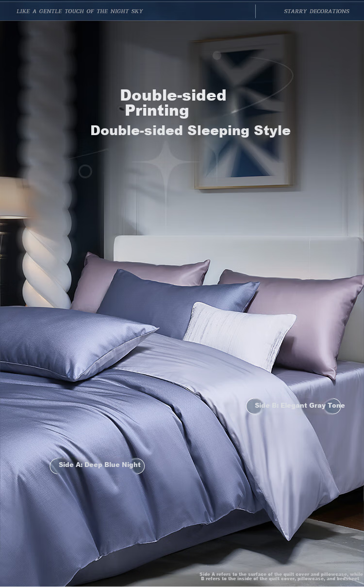 FUANNA Cotton Bedding Set, Four Pieces Including Bed Sheet And Duvet Cover, 60-Count Long-Staple Cotton Sateen Bedding, King Size Simple Set, 230×229cm 8