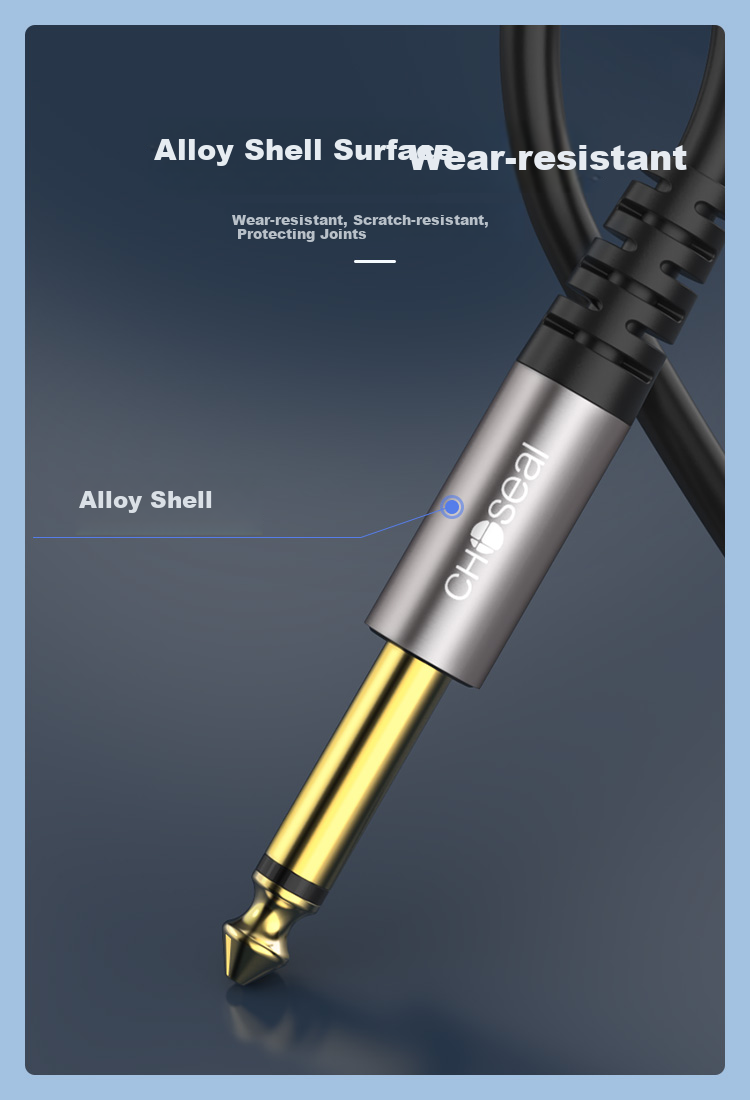 CHOOSEAL (CHOSEAL) 3.5mm to Dual 6.5mm Audio Cable, 6.35mm Large Two-Core One-To Adapter Cable, Phone Computer Mixer Speaker Connection Cable, 10 Meters, QAD20BK 5