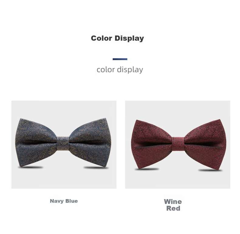 Luomeng Bow Tie for Men, Groom And Groomsman, Wedding Suit Shirt, Double-Layer, Burgundy And Navy Blue, 12*6cm 3