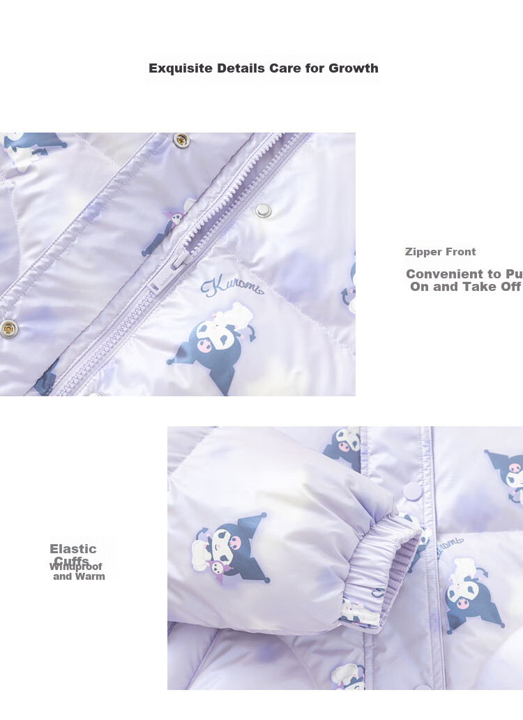 BALABALA [hellokittyIP] Girls' down Jacket Winter Coat Sanrio Outerwear Protective And Warm Fashio 11