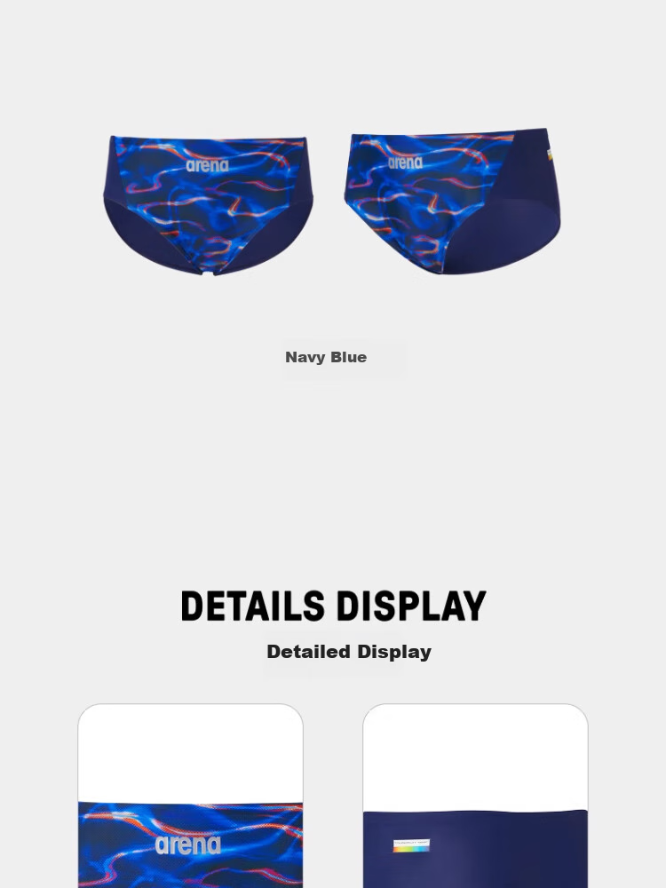 Arena Men's Swim Trunks, Dynamic And Cool Pattern, High-Elastic Comfortable Triangle Underwear Swimming Trunks AS5SWZ35M Blue M 4