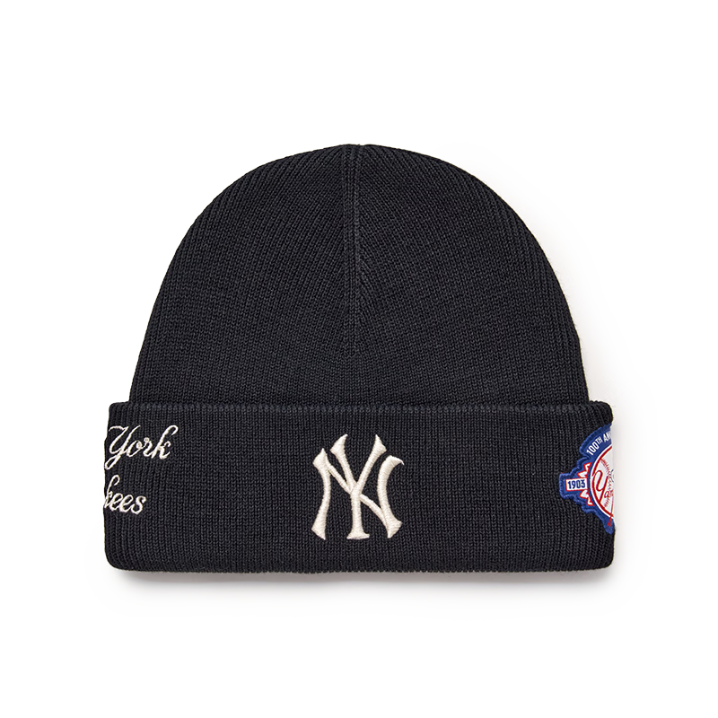 MLB Unisex Knit Beanie Hat 25 Autumn Winter New Woolen Comfortable Cap 3ABNV0556-50BKS-F