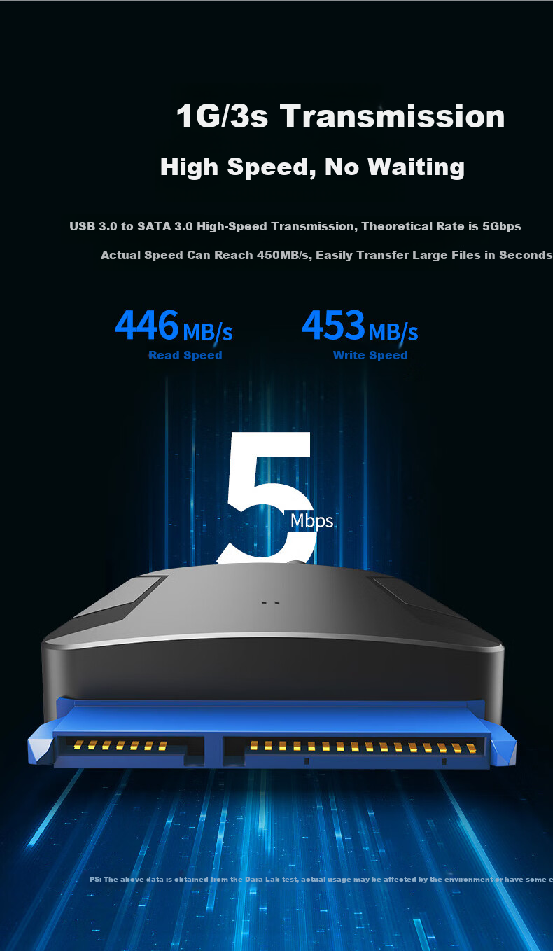 DOREWIN USB3.0 to SATA Converter, 2.5/3.5 Inch Hard Drive Adapter Data Cable, Compatible with Laptops And Desktop Computers, Easy Drive Cable without Power Supply 6