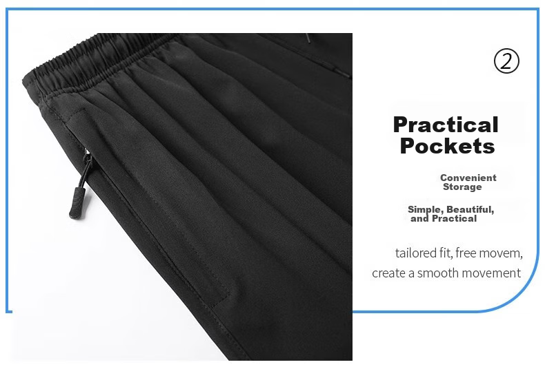 JEANSWEST OUTDOOR Men's Shorts, Summer Ice Silk Breathable Casual Outdoor Sports Lightweight Elastic Five-Point Pants, Black, 2XL 4