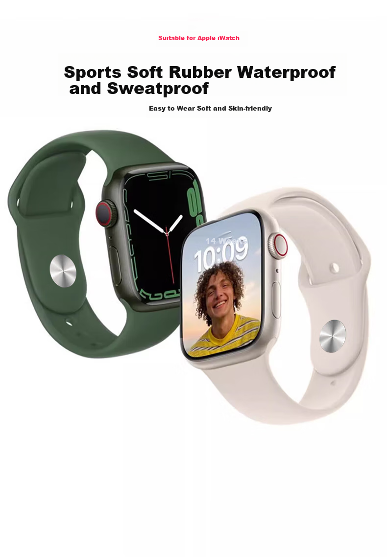 WITGOER [Top Ranked No. 1] Silicone Watch Band Compatible with Apple Watch Series 11/10/9/8/7 Sport IWatch/6/SE/Ultra2 for Men And Wome 1