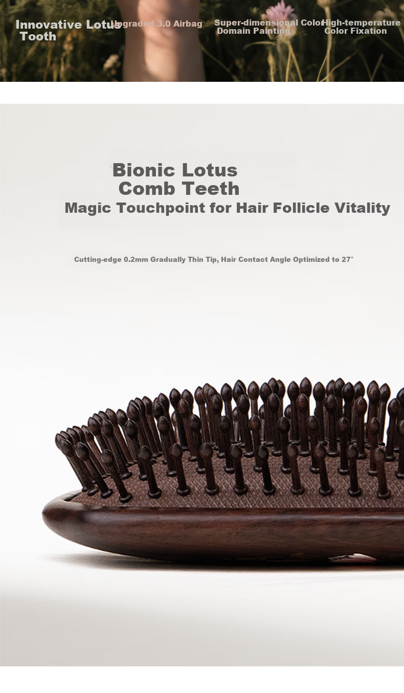 Langfeng Natural Ebony Wood Air Cushion Comb Massage Scalp Volumizing Gift for Women, Friends, Wife, Practical High-End Mid-Autumn Festival Gift for Parents And Elders, Customer Practical Premium Present 5