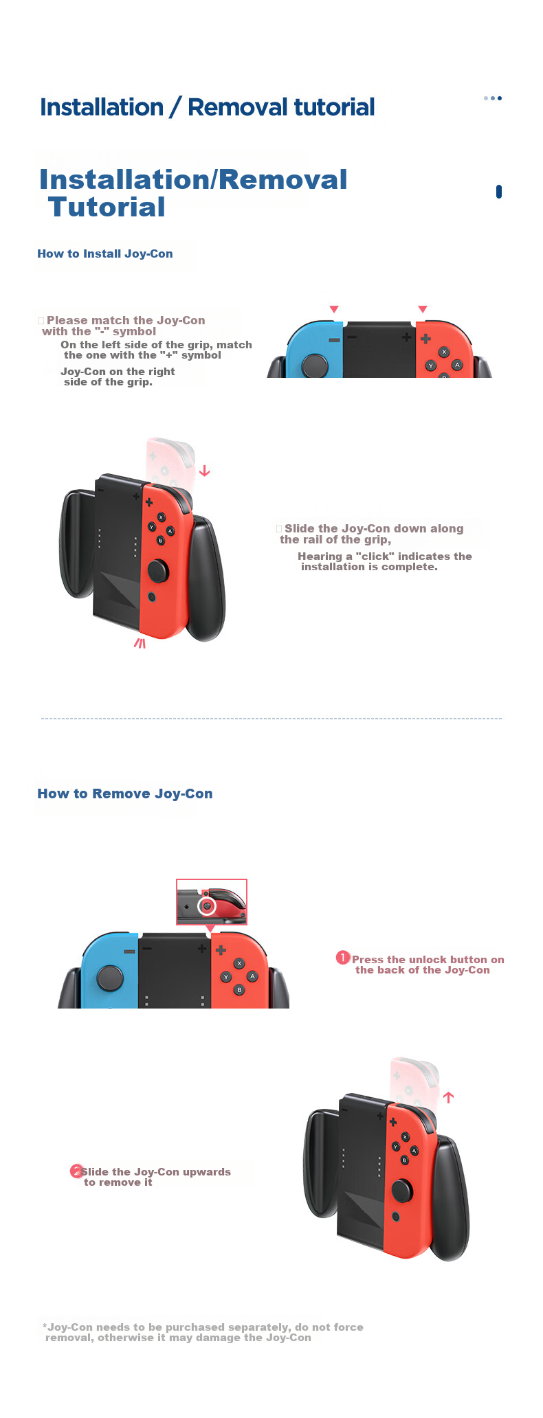 Yisika Switch Game Controller Charger, Play While Charging, Joy-Con Controller with Non-Slip Grip, Compact And Portable, Mobile Game Accessory, E-Sports Switch Accessory 5