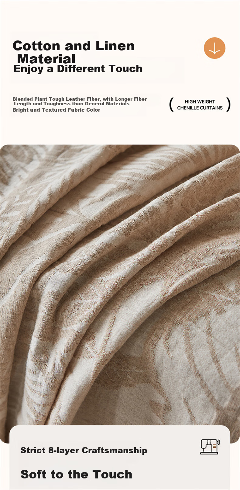 Wuyinliangpin Class A Maternity Cotton Linen Sofa Cover, Linen Sofa Slipcover, All-Inclusive Non-Slip Throw, Lily of The Valley Song, 180*380cm 6