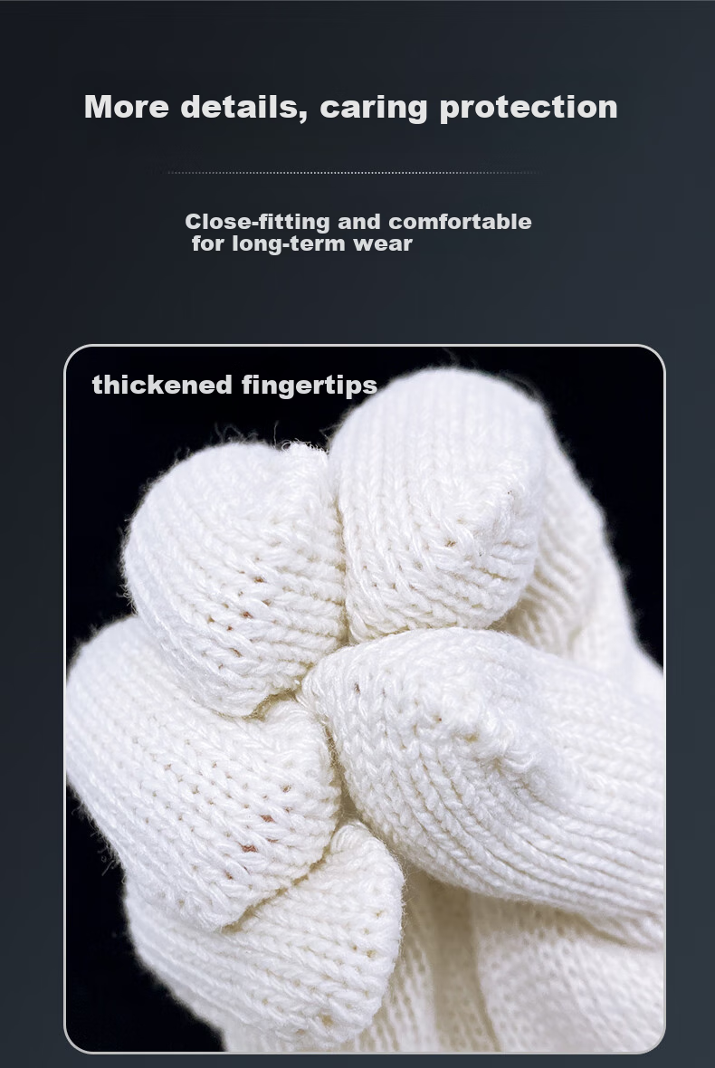 Shengfang Gloves, Labor Protection, Wear-Resistant, Work Anti-Slip, Cotton Padded, Thickened White Cotton Yarn, Construction Site Gloves, 800G Thickened, 24 Pairs 4