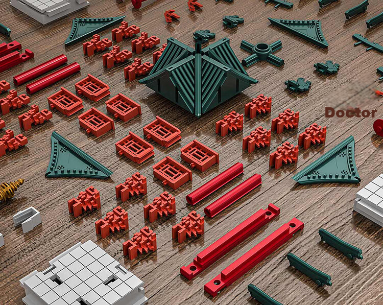 Qianniansun Assembly Building Blocks, Cross-Shaped Pagoda, Mortise And Tenon Toy, Ancient Architecture Model, National Trend Decoration, Birthday Gift for Girls 18
