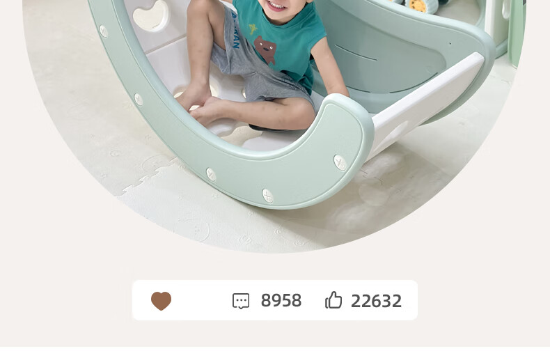 HOBBY TREE Children's Rocking Chair Multifunctional Table Baby Play and Study Desk Writing Table Climbing Frame Leisure Recliner with Cushion 31