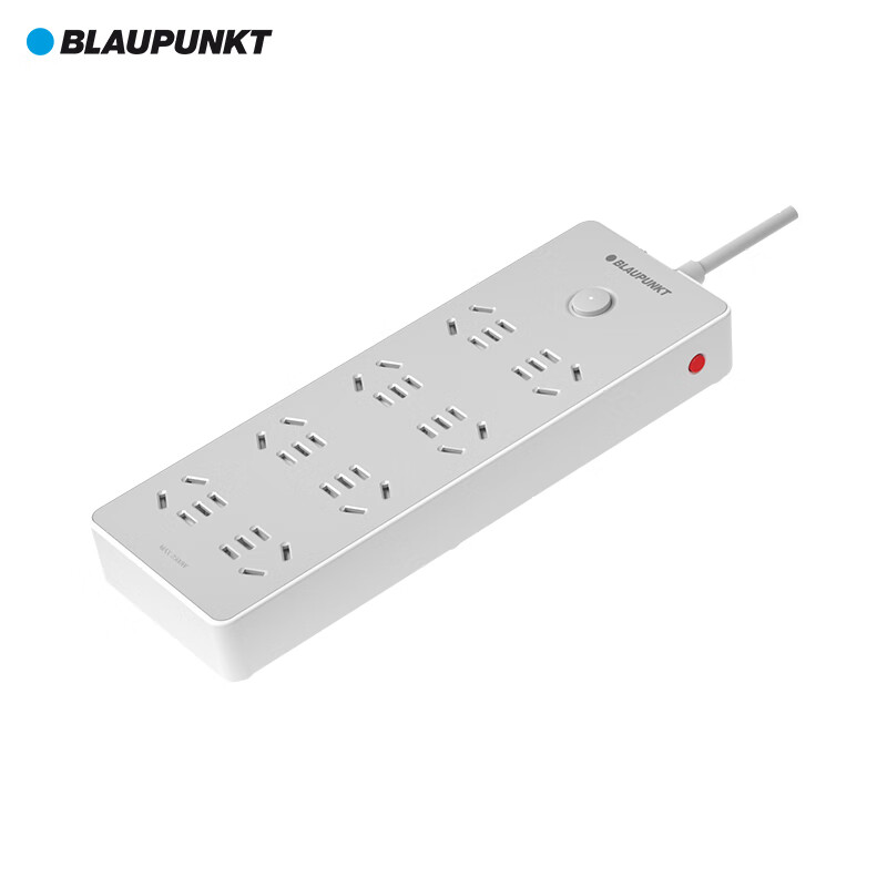 BLAUPUNKT New National Standard Safe Power Strip/Extension Cord/Surge Protector, Overload Auto Shut-Off, Child Safety Lock, 8 Outlets with Master Switch, 3 Meters