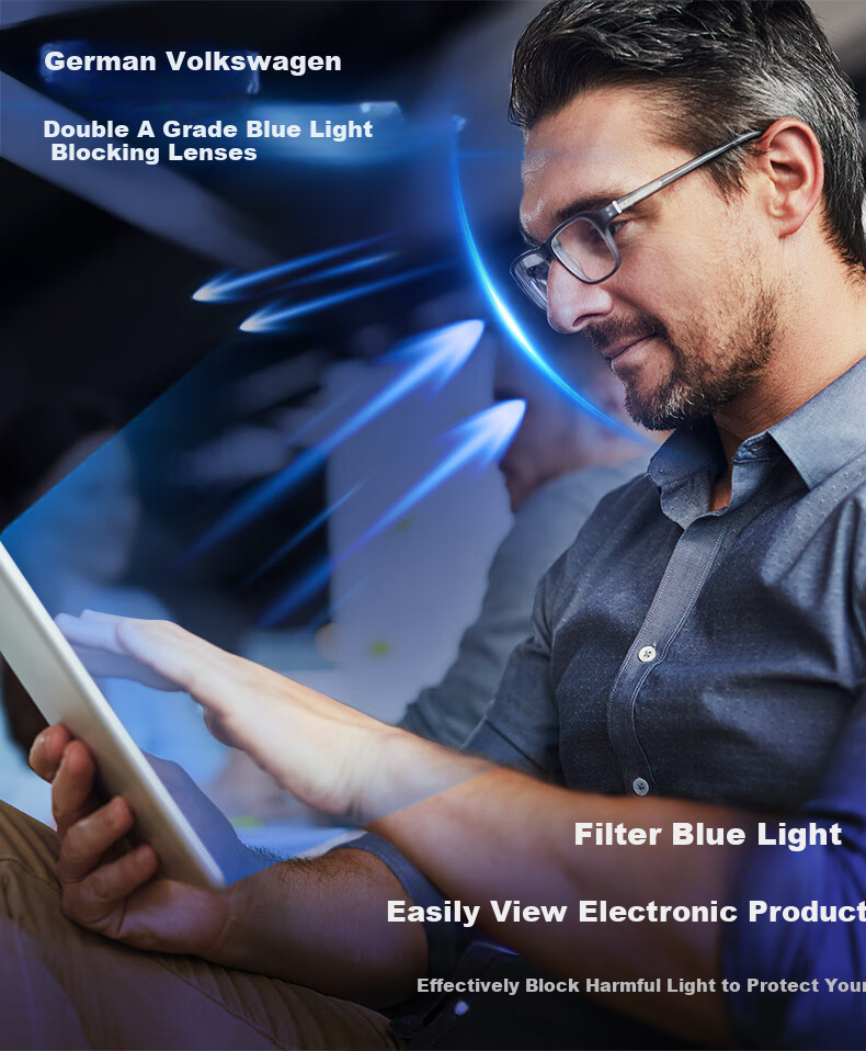 Volkswagen German, Men's Reading Glasses, High Definition Anti-Blue Light Genuine Imported Brand Gift, W606-200 13
