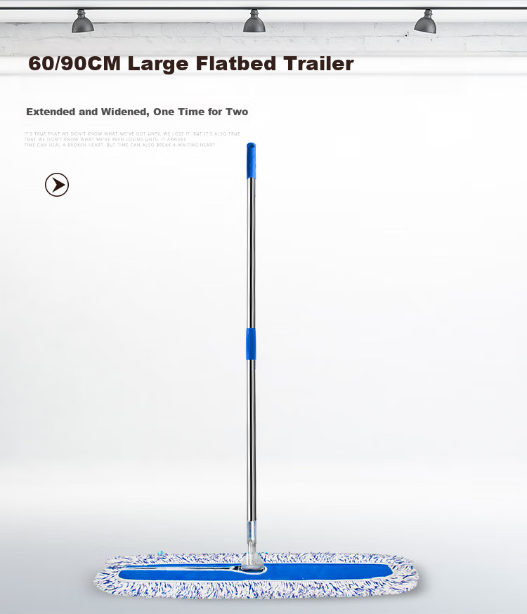 Jiebishi Flat Mop, Commercial Large Dust Pusher 90cm with 1 Cloth, Cotton Yarn Canvas Wet And Dry Dual-Use Tile Absorbent Cotton Gauze 2