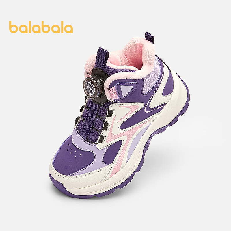 BALABALA Kids Sports Boots High-top Thickened Fleece-lined Winter Shoes for Boys and Girls 2025 Outdoor Boots 208425140210