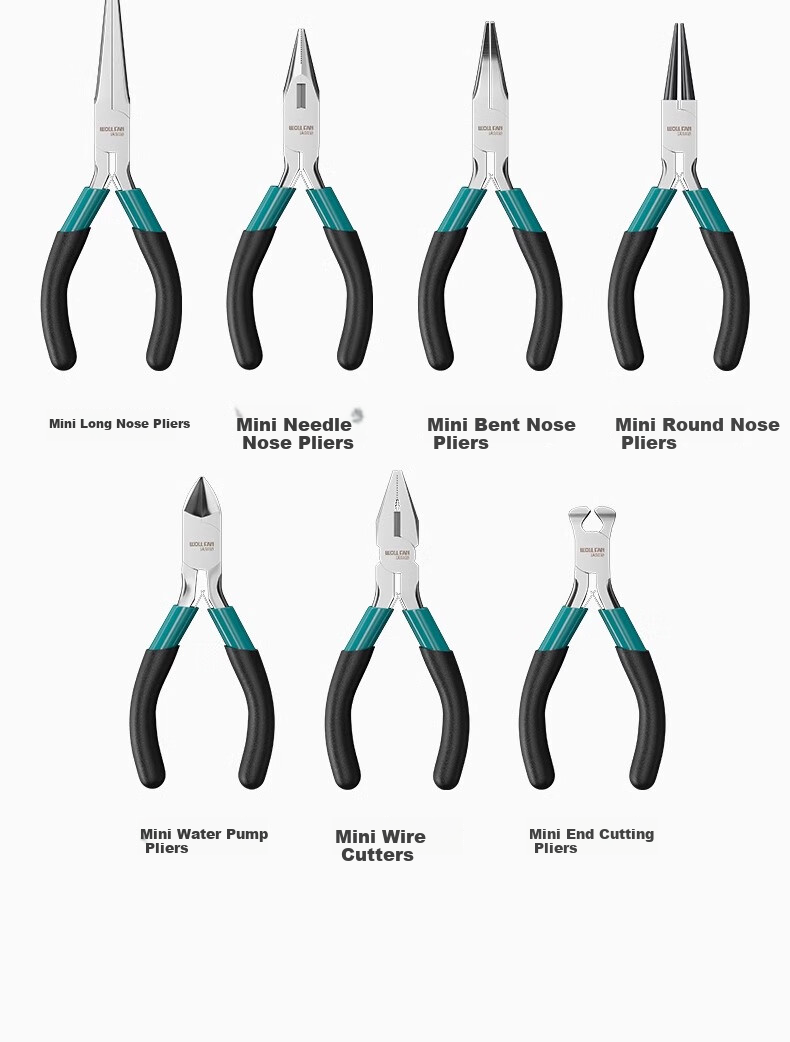 Woerfan 5-Inch Mini Pliers, Hand Pliers, Small Pliers, Small Needle-Nose Pliers, Hand-Crafted Round-Nose Pliers, Multi-Functional 10