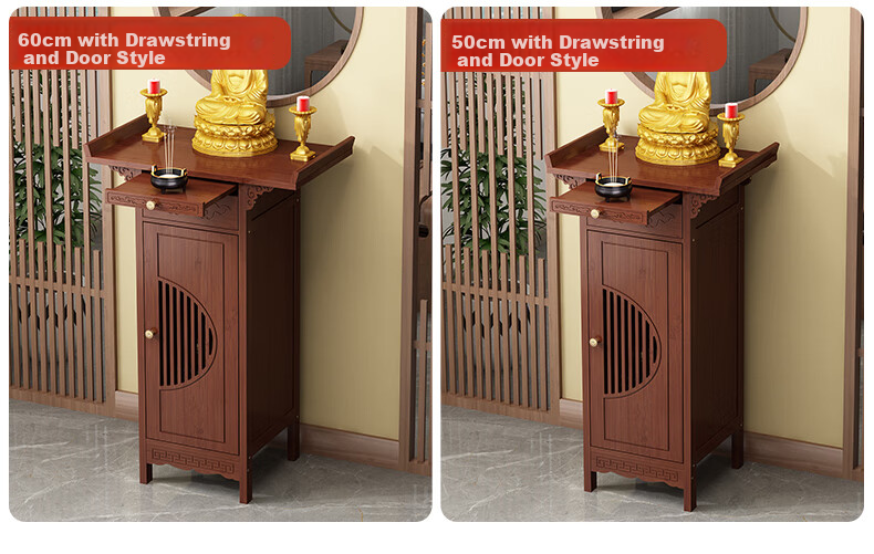 Taomengju Buddha Table, New Chinese Style Standing Cabinet, God of Wealth Cabinet, Buddha Altar, Incense Burner, Buddha Statues, Guan Gong Bodhisattva Altar, Offering Table, Storage Rack 20