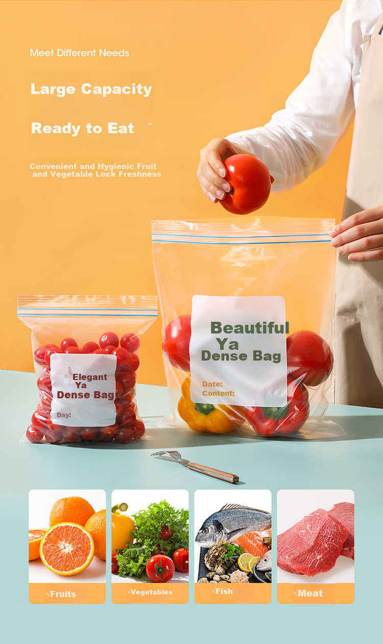 MARYYA Food Storage Bags Large And Medium Size Combo Pack of 40, Thick Disposable Refrigerator Portioning Fresh-Keeping Transparent Self-Sealing Bags 2