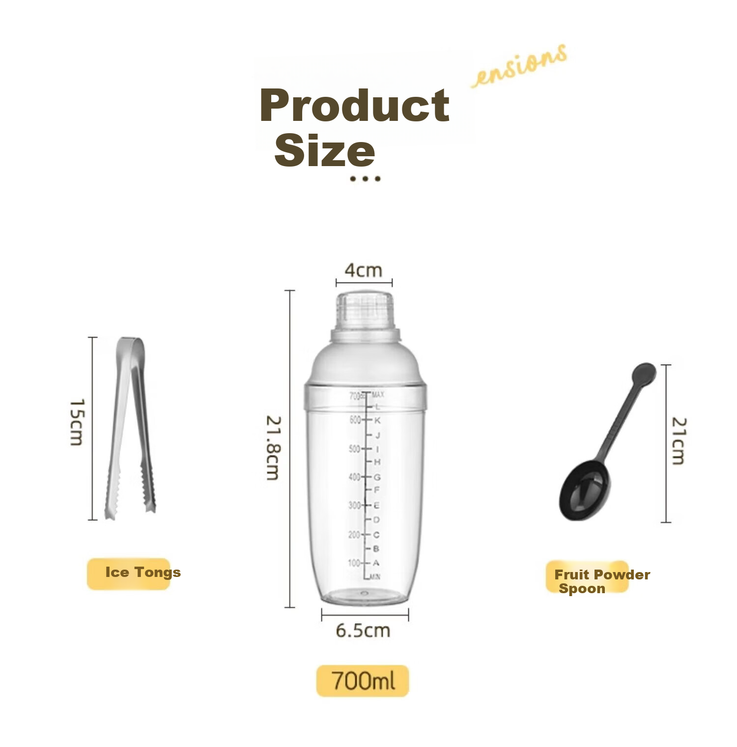Jingmao Cocktail Shaker Set, Lemon Tea Maker Tool, Cocktail Manual Shaker, Muddler, Jigger, Shaker Bottle 26