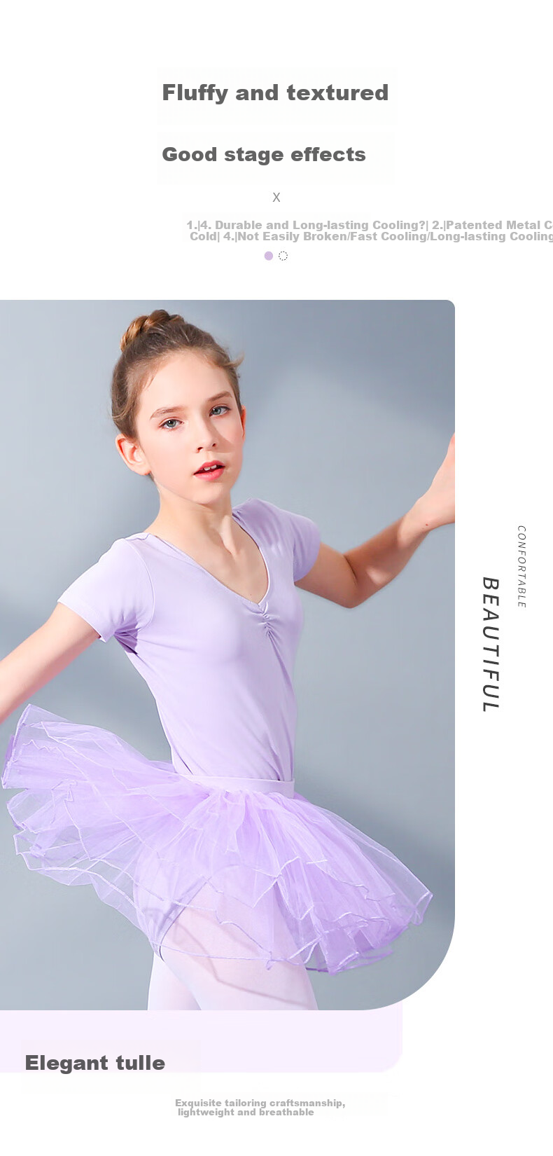 Zhiyouban Children's Dance Skirt, Girls' Ballet Skirt, Half-Net Tulle, Cheerleading Performance Costume, Short Dancing Skirt, Pink, Size S 5