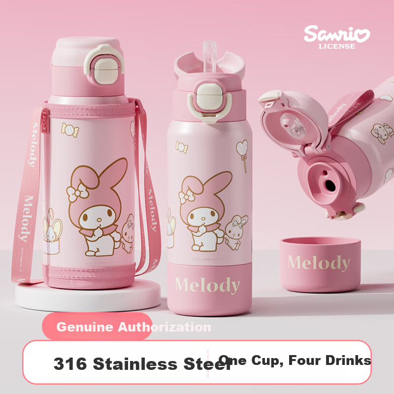 Термокружка SANRIO, 580 мл, из нержавеющей стали 316, с функцией сохранения тепла, для детей, с удобной крышкой