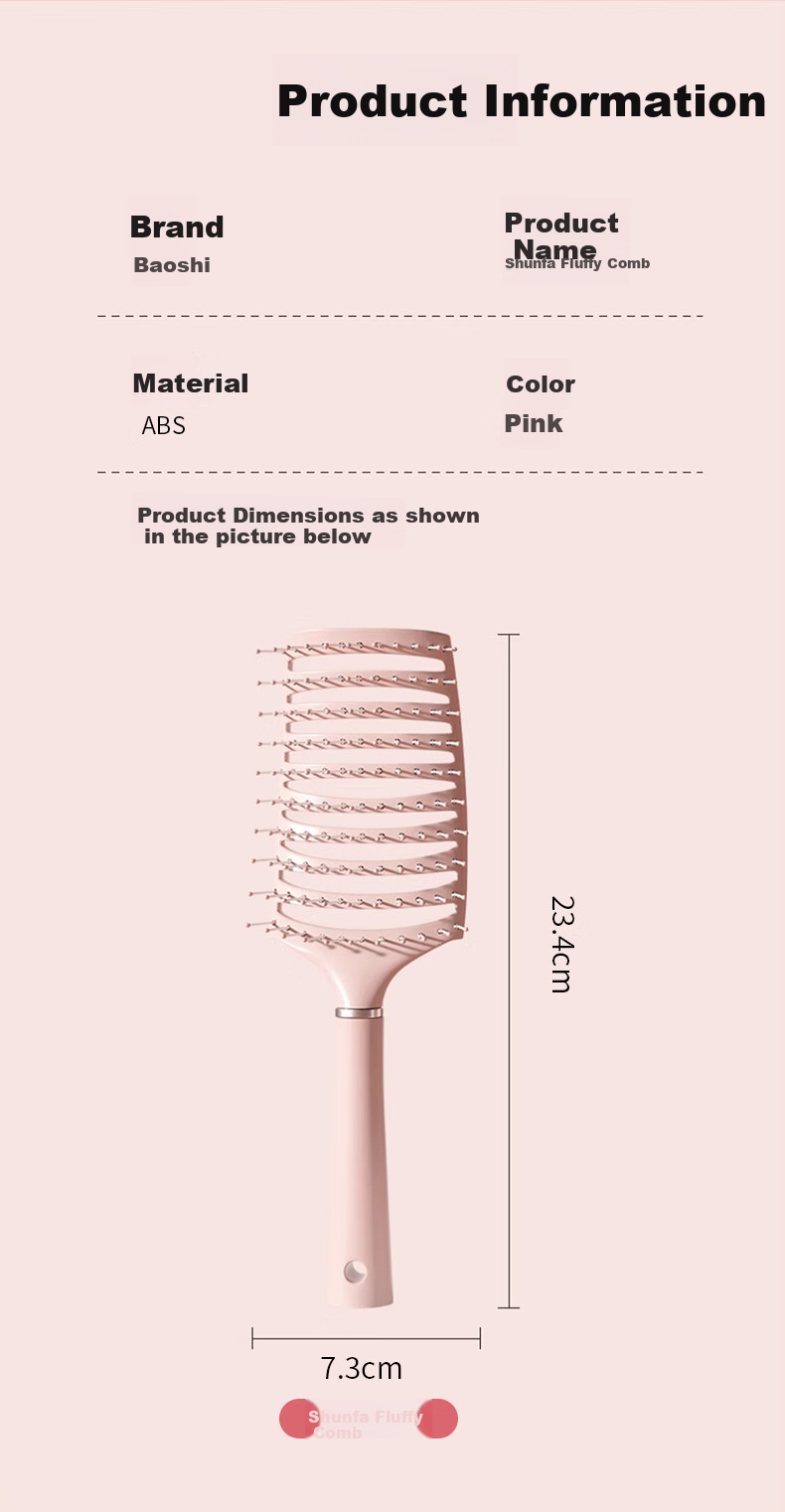 Baoshi Comb for Women, Self-Cleaning Massage Comb, Spine-Relieving Comb, Volumizing Comb, High Crown Long Hair Comb, Anti-Tangling Styling Tool, Hair Beauty And Styling Tool 10