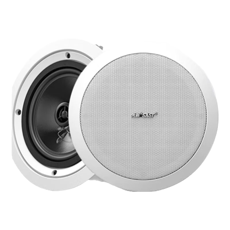 SAST YS4-5 Coaxial Constant Voltage Ceiling Speaker, 20W Audio Background Music Public Address System, High-Fidelity In-Ceiling Speaker for Home Theater, Family Use, Store And Mall Ceiling, 6.5 Inches