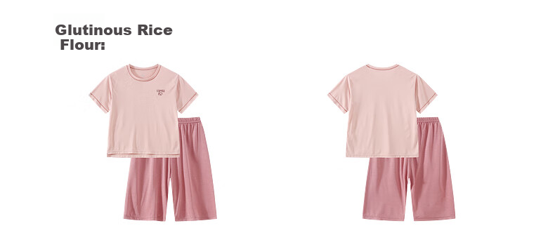 Zhimu Boys And Girls Home Wear Set for Older Children, Short-Sleeve Shorts, Cloud Purple, Size 110 18