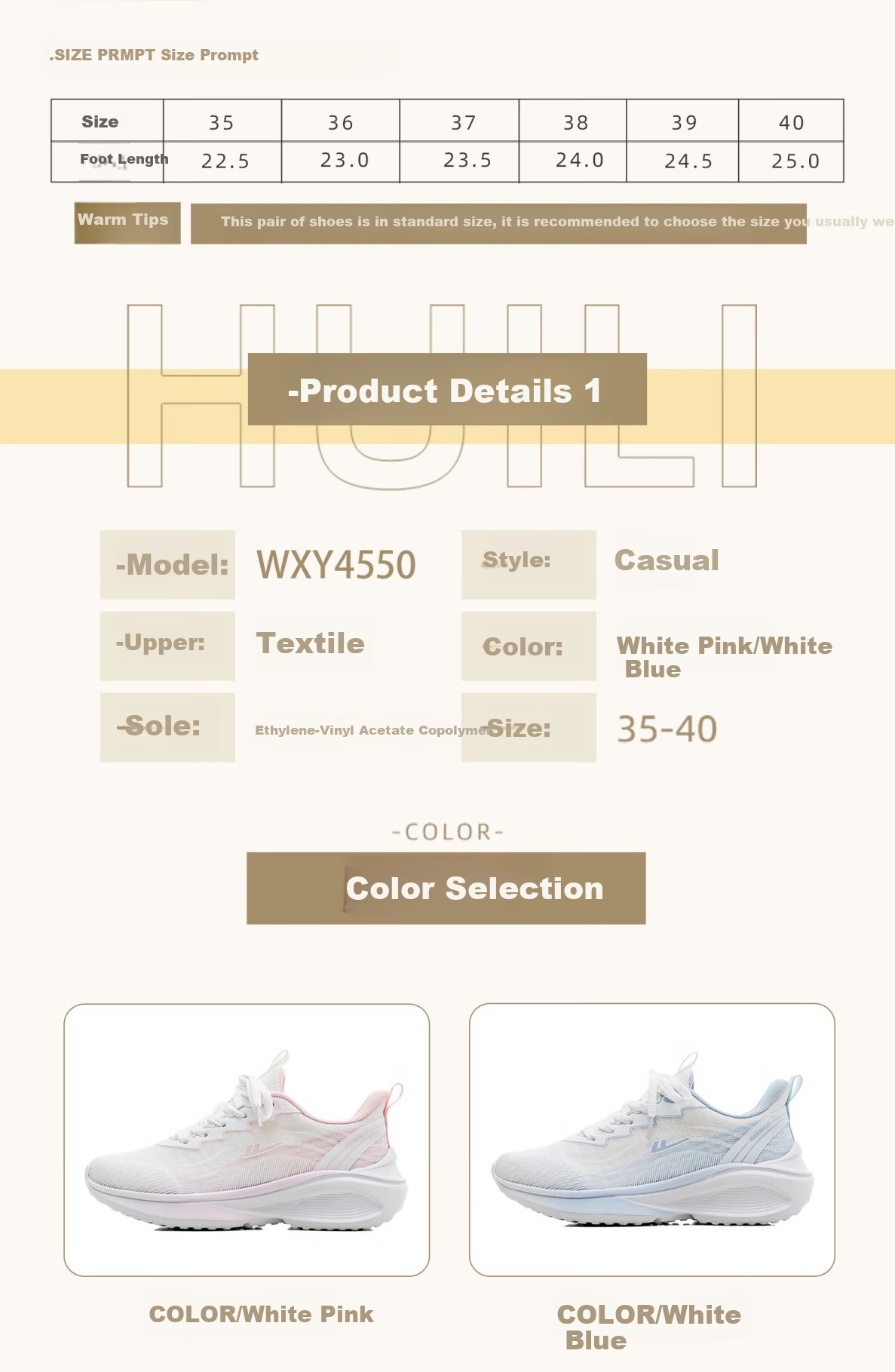 Huili Women's Mesh Casual Shoes, Breathable Lightweight Comfortable Walking Shoes, Women's Sneakers WXY4550, White And Blue, Size 40 1