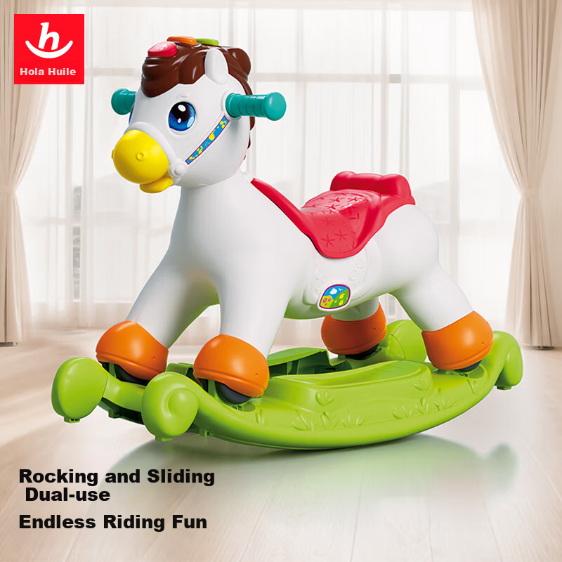 HUILE TOYS Rocking Horse Toy for Infants, Newborns, Boys And Girls, Toddlers, Early Education, Ride-On Toy, First Birthday Gift