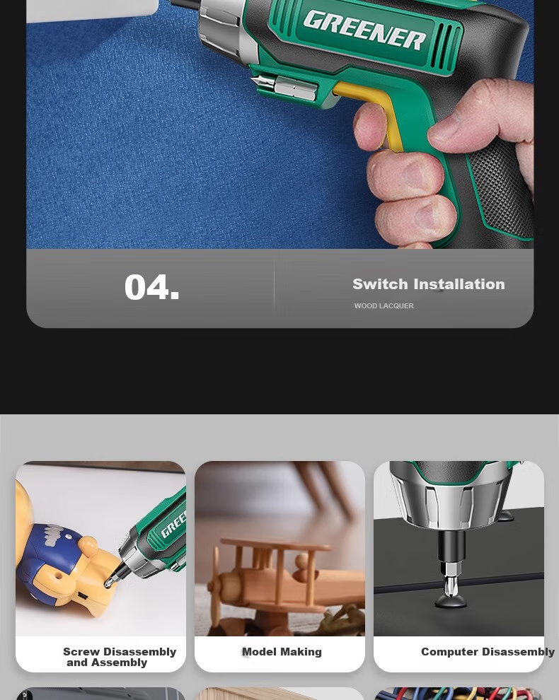 GREENER Advanced Goddess Edition 37-Piece Portable Electric Screwdriver Multifunctional Cordless Household Mini Screw Gun 8