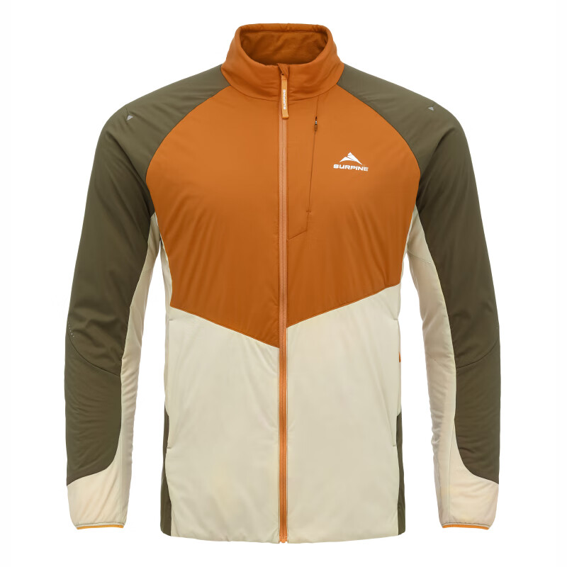 SURPINE 25FW Lingyun Series G Cotton Lightweight Warm Water-Repellent Stand Collar Mid-Layer Men's L Agate Orange