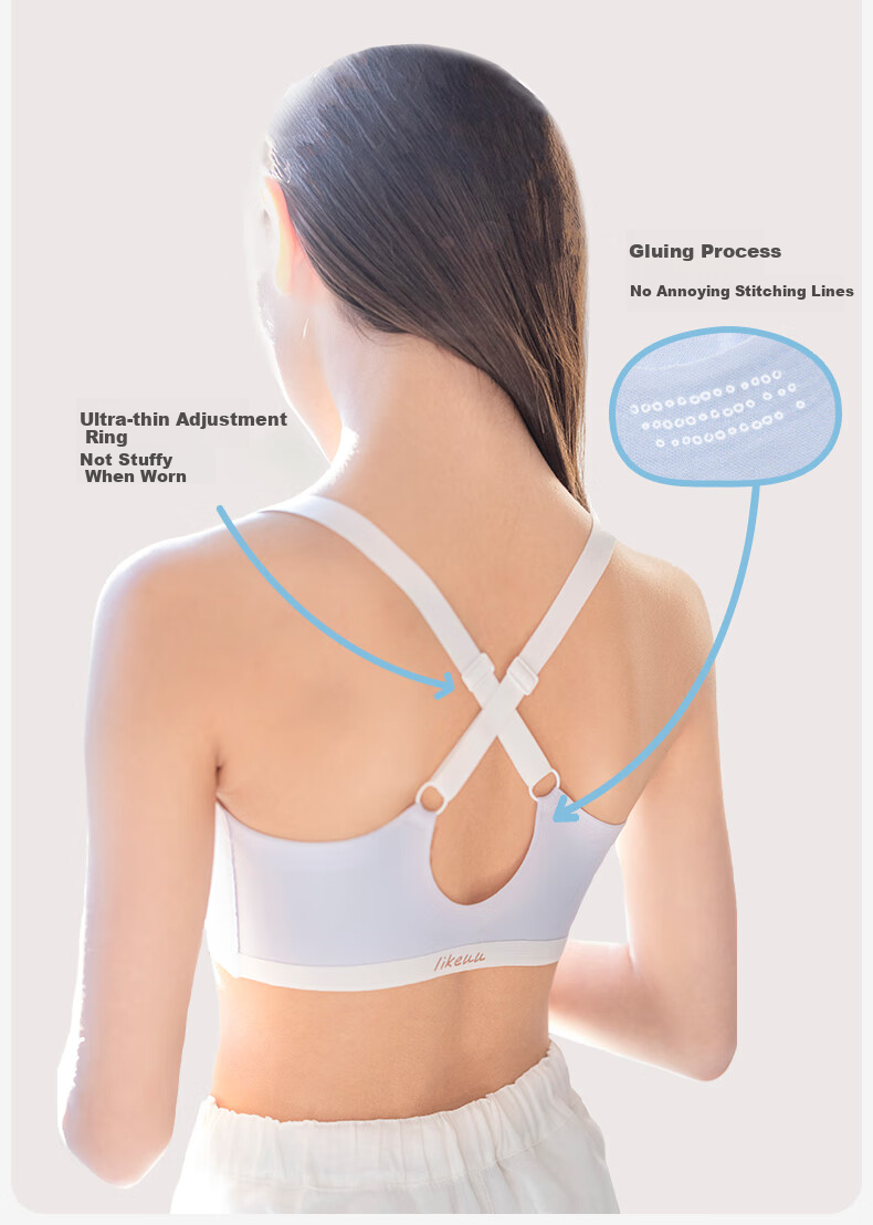 Like UU, Teenage Girls' Underwear for Middle And High School Students, One-Size Three-Stage Bra for Pubescent Girls, Children's Underwear 9