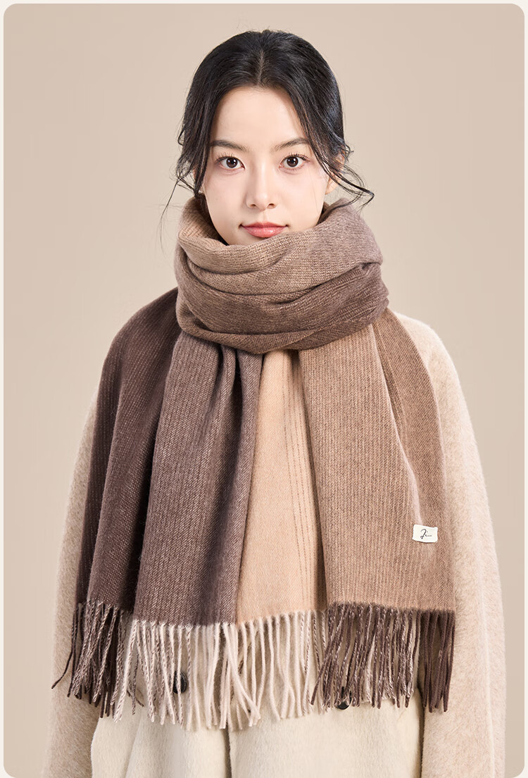 JIUMU Pure Wool Scarf for Women, Autumn And Winter Warm Shawl, Gift for Girls Or Mothers, Christmas Birthday Present, Gift Box Packaging 20