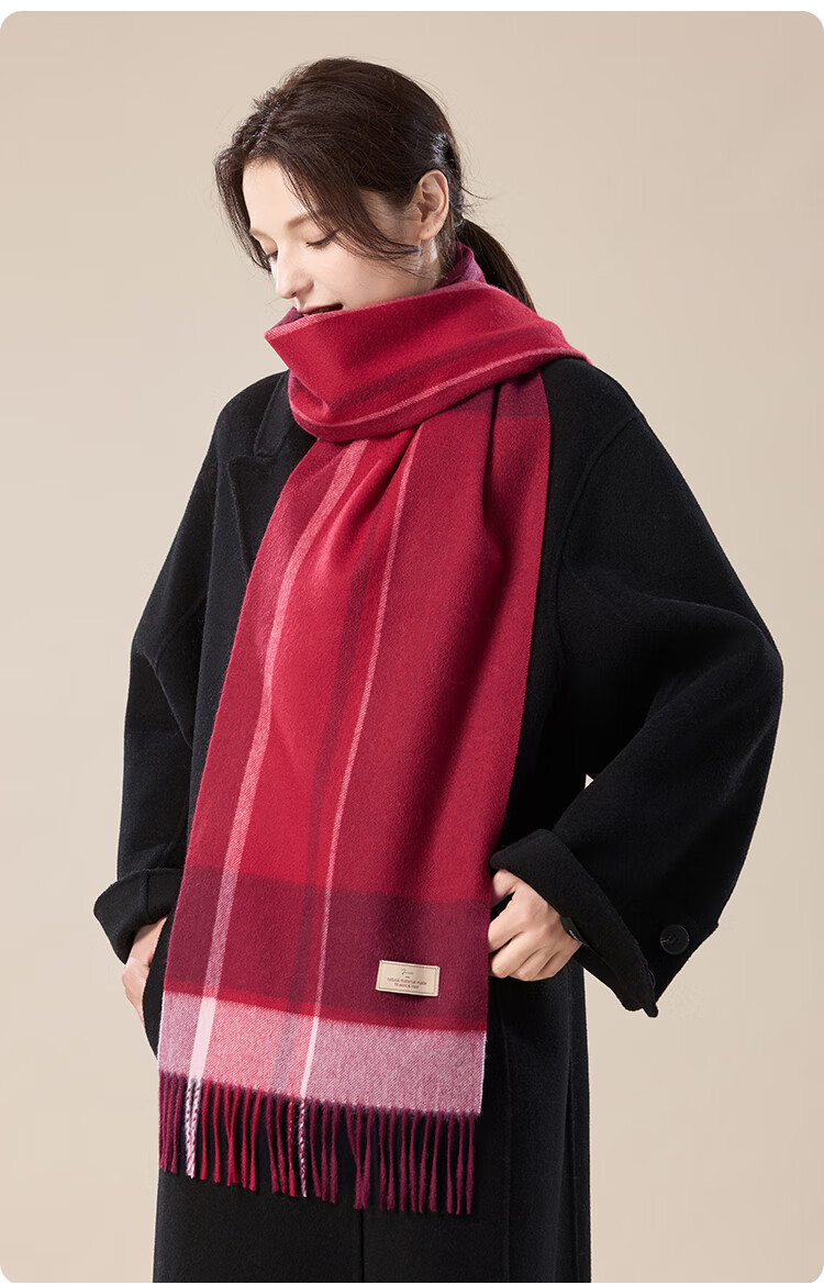 JIUMU 100% Cashmere Scarf Women Autumn Winter Shawl Warm Neck Warmer Birthday New Year Gift Box Set 18