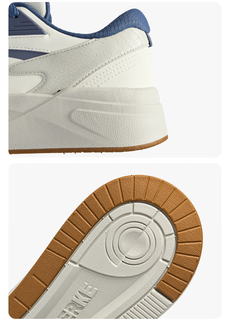 ERKE Men's Thick-Soled Lightweight Comfortable Soft-Soled Versatile White Skateboarding Sneakers | Cool Play 4 17