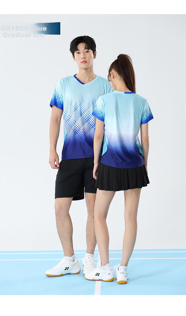 Gaoshouruyun SO MANY VIPS Badminton Customized Set, Men's And Women's Jersey, Breathable Short-Sleeve Tennis Outfit GS1802-W Women's 13