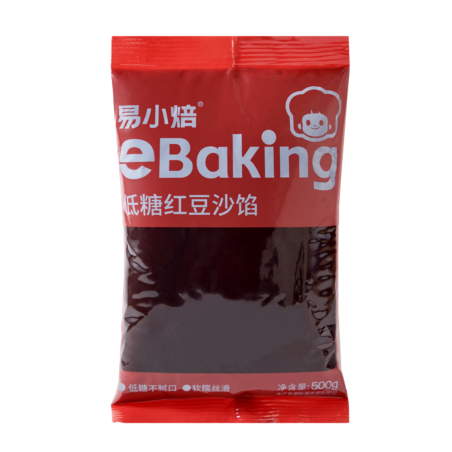 易小焙 低糖红豆沙 烘焙原料 甜品原料 红豆沙面包馅料粽子月饼馅 500g