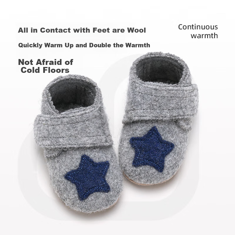 Xiaorong Baby Shoes for Ages 0-1 Toddler Walking Shoes Star Pattern Boys' Shoes Spring Autumn Winter Soft Sole Indoor Sports Floor Shoes