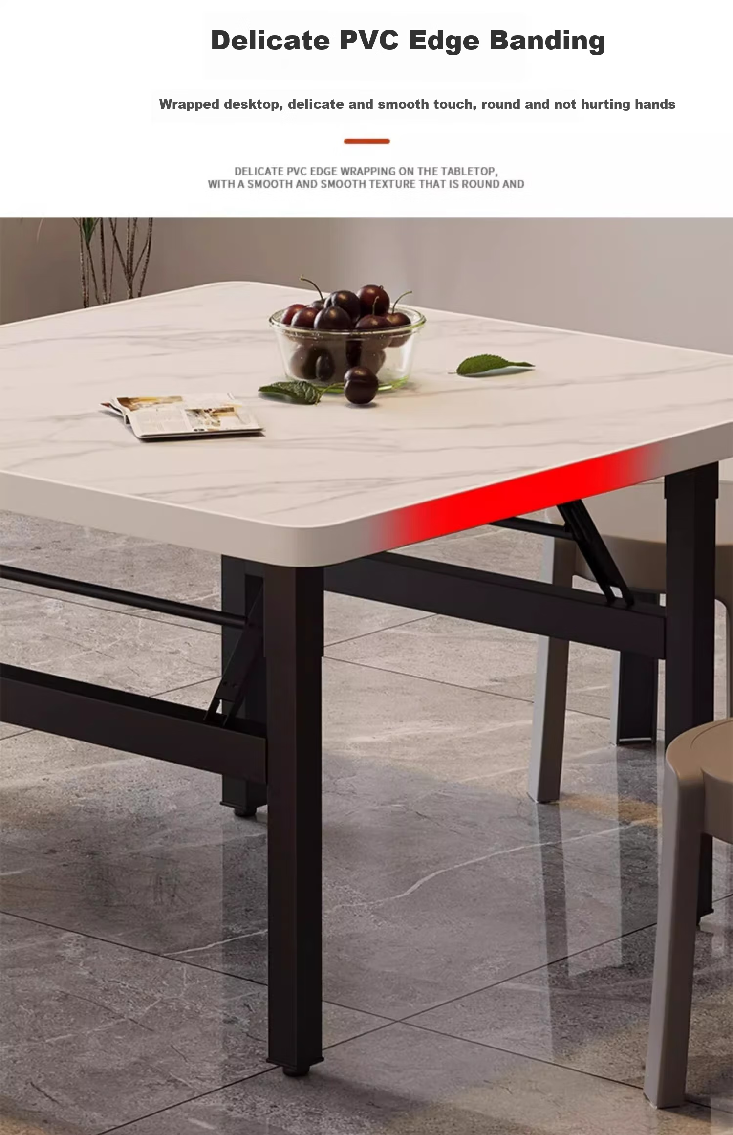 Shanshanmuyi Folding Dining Table, Compact Size for Home Use, Suitable for Eating, Mahjong Playing, Outdoor Use, And Small Business Stalls 3