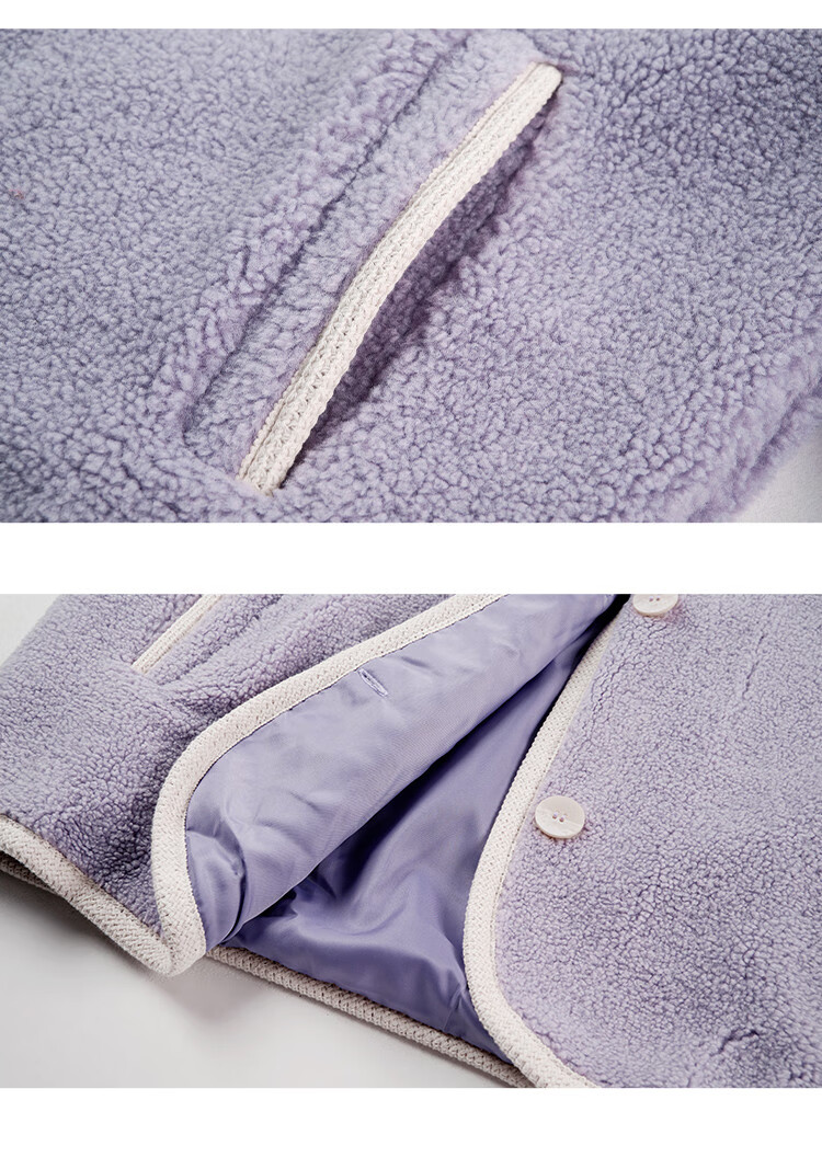 Demana Winter Love Song Autumn Winter Patchwork Hooded Short Lamb Wool Coat Women Gentle Age-Reducing Jacket 6