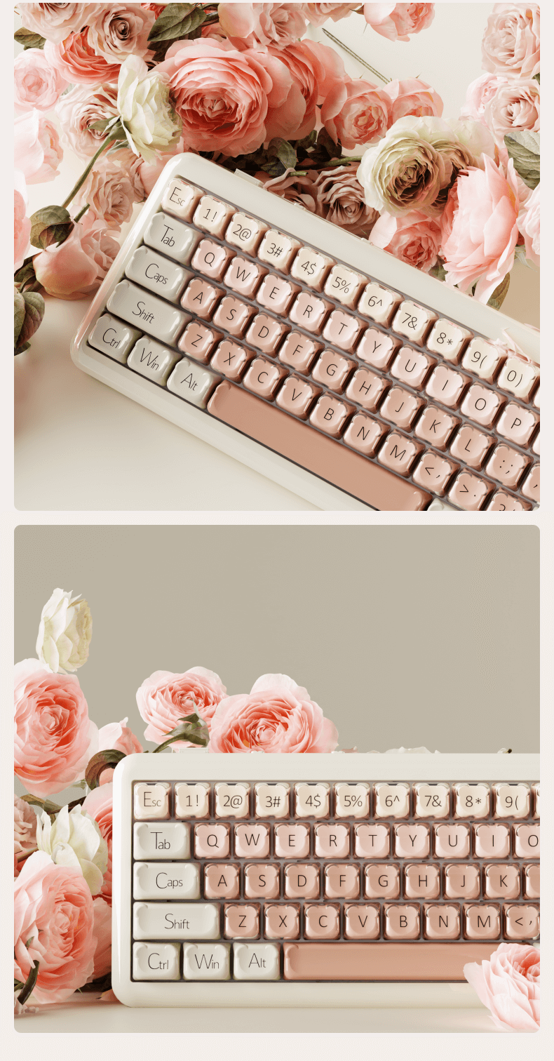 EWEADN M71 Black Tube Lip Gloss Wireless Mechanical Keyboard Wired Bluetooth Tri-mode MUSE Goddess Custom Mahjong Soundproof 71-Key Office Gaming Esports PC Tablet 7