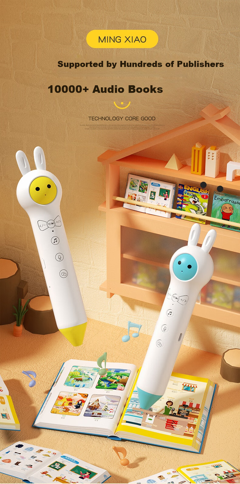 Mingxiao Children's Smart Reading Pen, Universal English Textbook Toy for Boys And Girls, V6 Birthday Gift 4