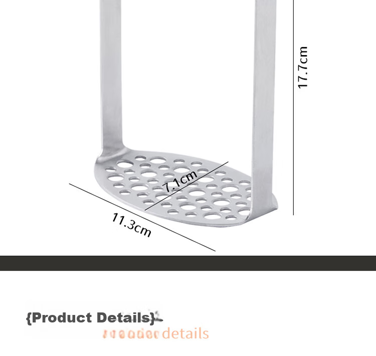 Baijie Stainless Steel Potato Masher, Manual Potato Press, Home Use Potato Masher, Potato Puree Crusher Tool, Baby Food Grinder 18