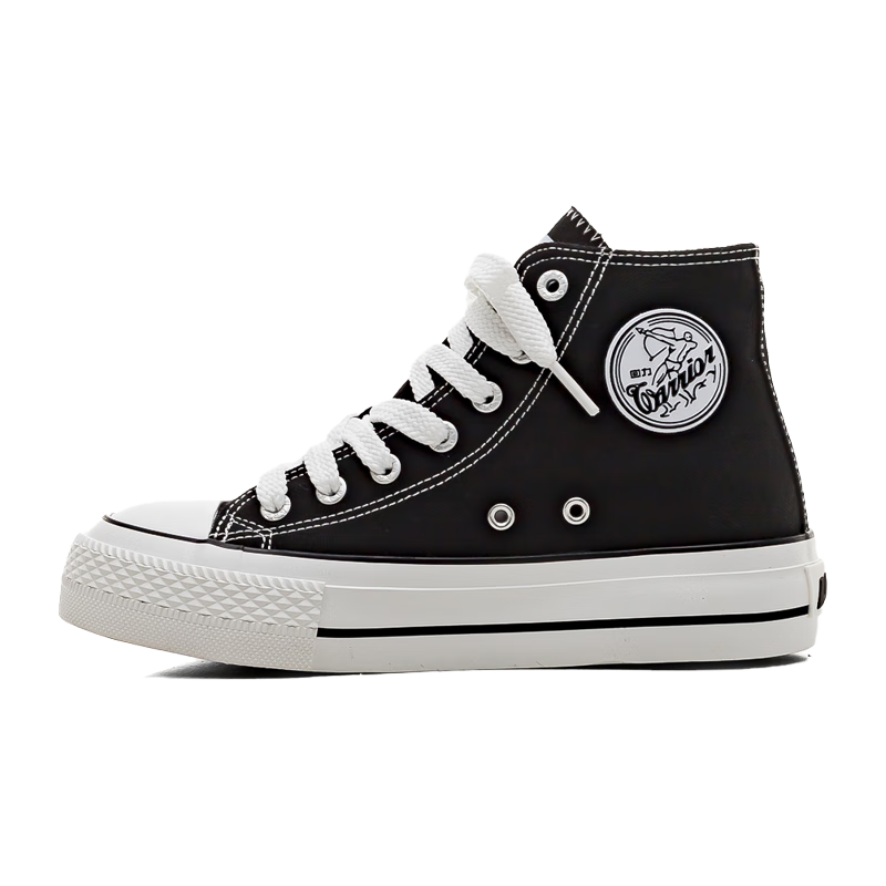 Warrior Women's Classic High-Top Canvas Sneakers WXYL750T Black Size 37