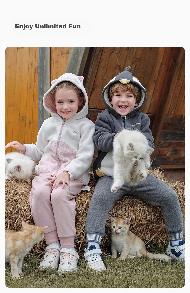 DAVE & BELLA Kids Fleece Jacket Autumn Winter Boys Girls Plush Baby Fleece Clothing DBX14462 14