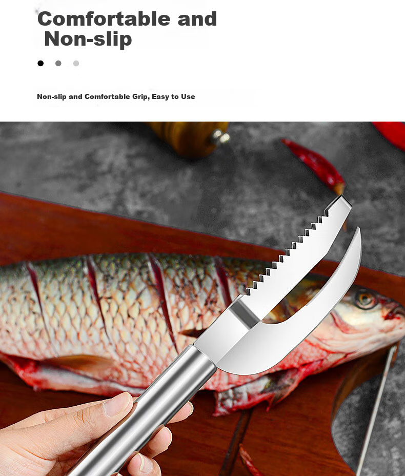 Dipuer 304 Stainless Steel Fish Scale Remover Tool, Fish Scale Scraper, Fish Scale Removal Tool, Fish Scale Brush, Household Multi-Functional Fish Cleaning Knife 14