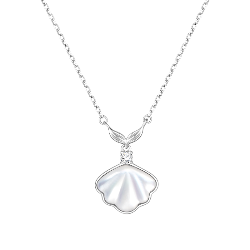 Disney Mermaid Series Shell Necklace 925 Silver Clavicle Chain Luxury Niche Birthday Gift for Women 38 Goddess Festival Gift for Girlfriend