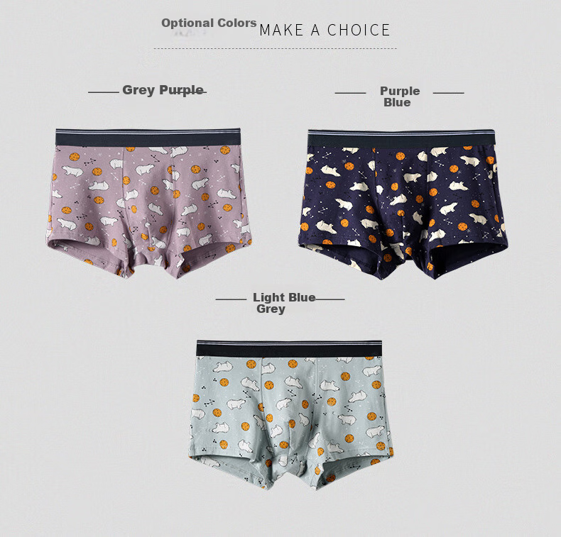 Fenteng 2026 New Men's Underwear, Boxer Briefs, Cotton Breathable Spring And Autumn Youth Large Size Shorts, Male Self-Operated 7